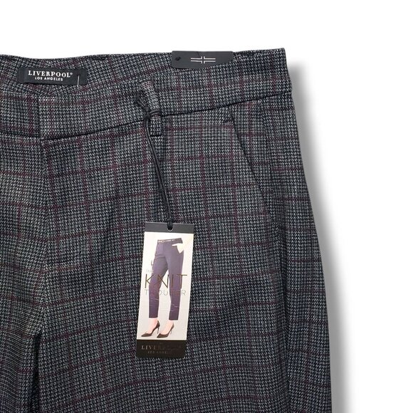 Liverpool Renee Straight Leg Trouser Womens 18W Grey Plaid Pants - Picture 3 of 12